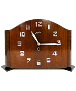 Junghans Art Deco 1930s Walnut and Chrome Shelf Clock - $99.00