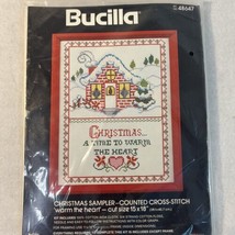 Bucilla Christmas Cross Stitch Kit Warm The Heart 11 x 14 inches Sealed  - $9.49