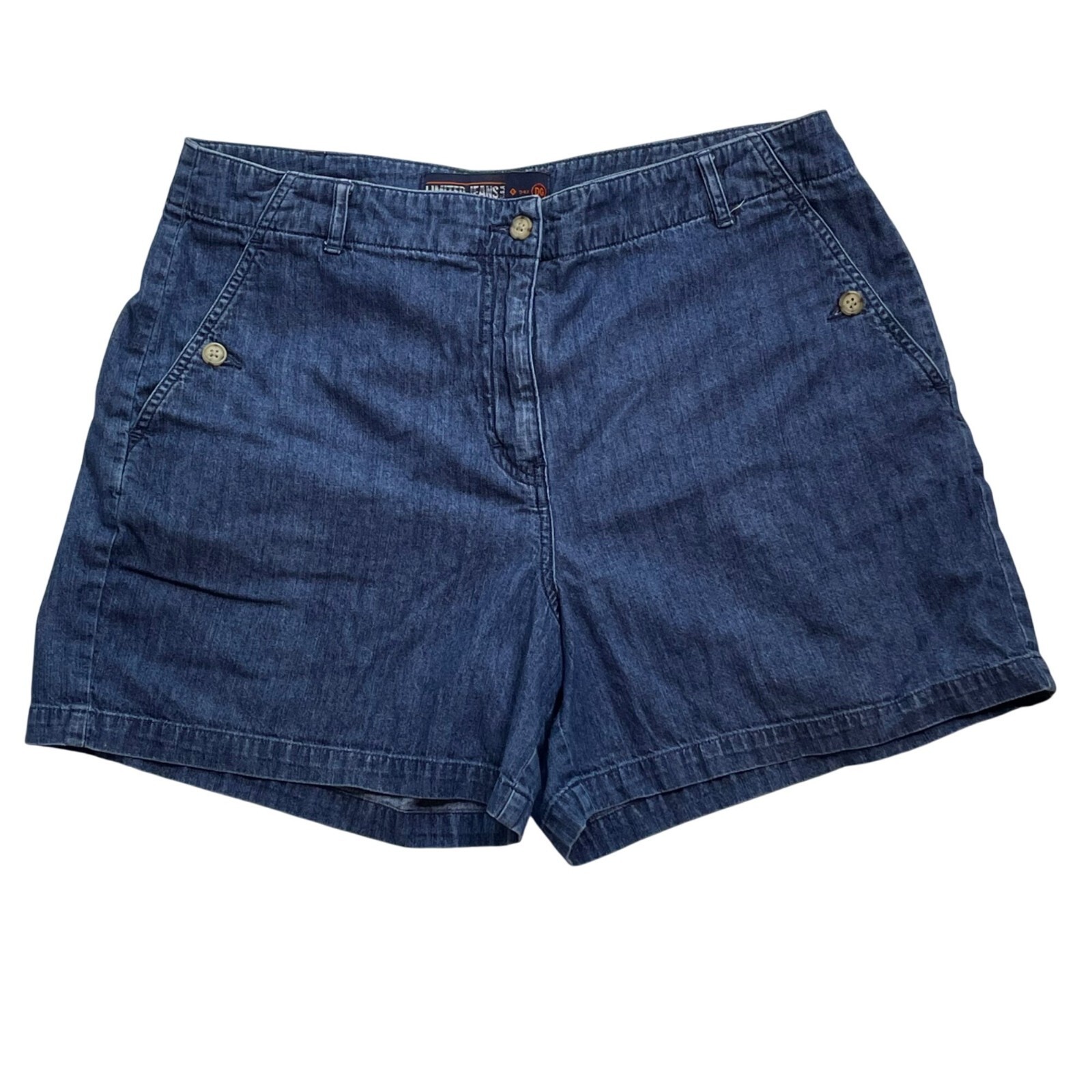 Limited Jeans Womens Blue Denim Casual Shorts Size 14  Lightweight u - $22.99