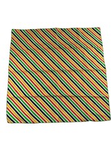 Vintage Symphony Scarfs Rainbow Stripe Blue Yellow Green Red 21&quot; Square Scarf - £9.49 GBP