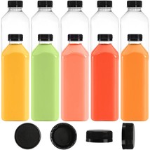 10 Pack 33Oz Plastic Juice Bottles With Black Cap, Clear Reusable Containers Wit - £32.96 GBP