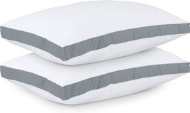 Bed Pillows for Sleeping Queen Size Grey Set of 2 Cooling Hotel Quality ... - £43.46 GBP