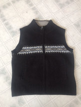 Woolrich Vest 90&#39;s Vtg Brown Small Fair Isle Nordic Snowflake Zip 100% L... - £34.08 GBP