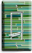 Green Mosaic Glass Tiles Style 1GFI Light Switch Wall Plates Kitchen Diner Decor - £9.58 GBP