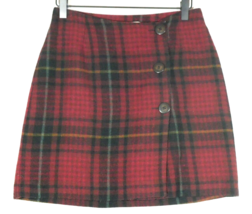 VTG The Limited Wool Blend Red Plaid Mini Pencil Skirt Size XS Made In I... - £15.71 GBP