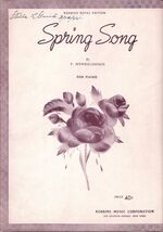 Spring Song [Sheet music] Felix Mendelssohn and Hugo Frey - $8.89