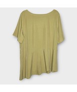 EILEEN FISHER citron boat neck asymmetric hem short sleeve Tencel blouse tunic - $53.48 CAD