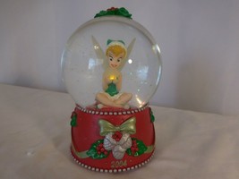 Disney Store Exclusive Christmas Tinkerbell Light Up Snow Globe Works Great 2004 - $21.79