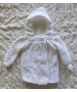 TOTS FIFTH AVENUE 18M White Cable Knit Hooded Sweater Cape Coat Jacket, ... - $20.30 CAD