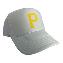 New Pittsburgh Pirates White Hat 5 Panel High Crown Trucker Snapback Trendy - £17.19 GBP