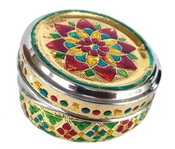 Small Stainless steel Flower design food storage box easy carry gift ite... - $32.77 CAD