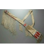 Indian Beaded Rifle Scabbard Sioux Style In Suede Leather Native American  - £109.64 GBP