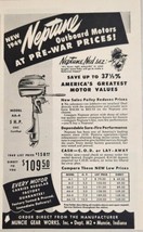 1949 Print Ad Neptune Model AA-4 5 H.P. Outboard Motor Muncie Gear Works... - $14.38