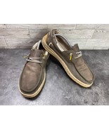 Hey Dude Loafers Men 12 M Welsh Shoes Brown Gray Canvas Slip On Casual B... - $358.61 MXN