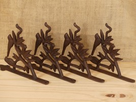 4 Birds In Tree Decorative Plant Hangers Cast Iron Flower Basket Hook Ha... - $36.99