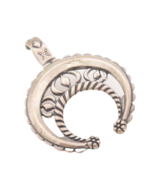 925 Sterling Silver Vintage Pendant CAROLYN POLLACK Antique Design Carve... - $126.22 CAD