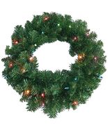 TRUE VALUE COMPANY PVC w/120 Tips &amp; 25 Multi Lights, 24&quot; Artificial Wreath - $848.54 MXN