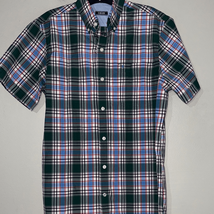 Izod Men&#39;s Short Sleeve Plaid Shirt - Black, Blue, and White - $13.72