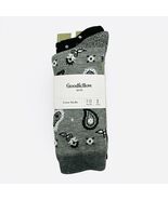 2 Pairs Goodfellow &amp; Co. Crew Dress Socks Paisley Polka Dot Black Gray 7... - $8.55