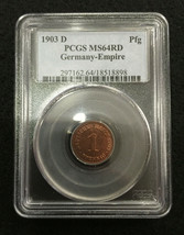 1903-D Germany Pfennig PCGS MS64 Red - 117 Years Old Historical Artifact - £67.01 GBP