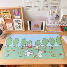Korean Cute  Dog Rabbit Home Office Game Desk Pad Writing Mat Easy Clean PU Leat - £13.70 GBP