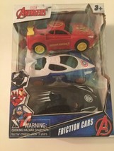 Marvel Avengers friction 3 cars Iron man Captain America Black Panther - £15.65 GBP