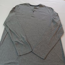 Croft & Barrow RN#73277 Men's Gray Cotton Blend Henley Shirt Long Sleeve Sz LT image 6