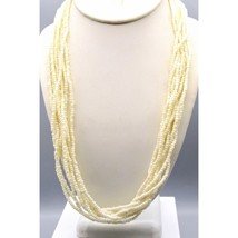 Vintage Luster Trifari Seed Bead Necklace, White Wedding Torsade Jewelry, Multi - £20.42 GBP