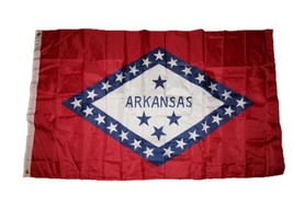 3X5 State Of Arkansas 2Ply Double Sided Polyester Flag 3&#39;X5&#39; - £18.34 GBP