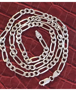 sterling silver figaro chain28 Grams 24” Long Italy 6mm Wide - €122,80 EUR