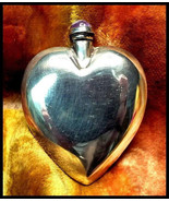Sterling Silver Heart Perfume Bottle w/ Amethyst Dauber Sterling Silver ... - $102.90 CAD
