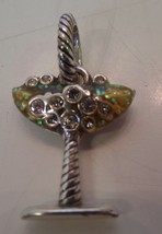 Silvertone &amp; Bubble Champagne Charm Unbranded apx .50&quot; W X 1&quot; Darling Piece - £9.34 GBP