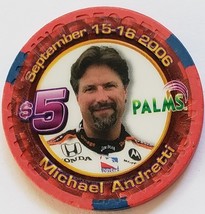 Michael Andretti Racing Green 2006 $5 Palms Las Vegas Casino Chip, vintage - £10.35 GBP