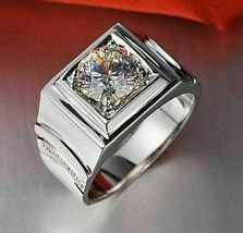 2.00 Ct Round Cut D/VVS1 Diamond Men&#39;s Wedding Band Ring 14K White Gold Over - £115.54 GBP