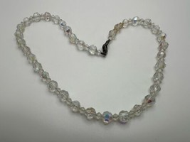 Vintage Iridescent Bead Sterling Silver Necklace 18” X 8mm - £17.34 GBP
