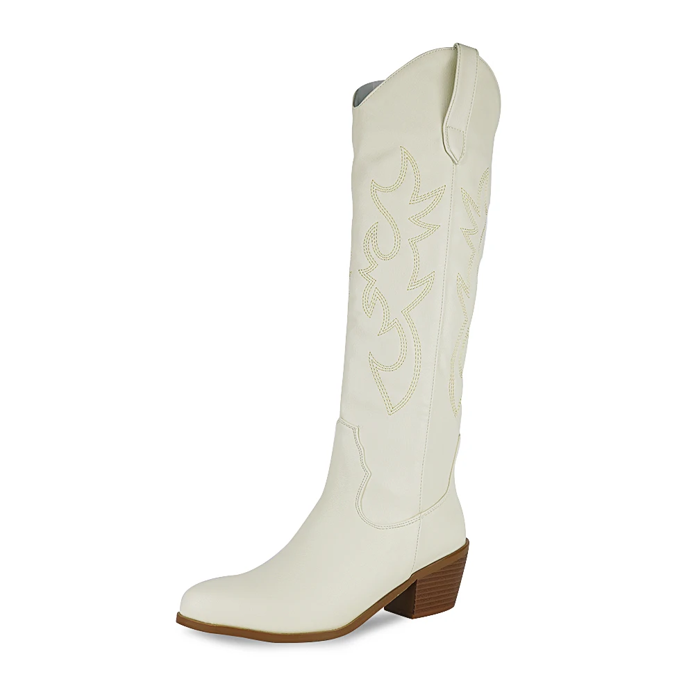 AOSPHIRAYLIAN Western boy Boots For Women 2024 Retro Women&#39;s Embroidery Knee Hig - £107.01 GBP