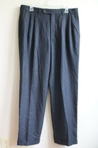 Jack Victor 34 R Super 120s Charcoal Wool Pleated Cuffed Pants Fillings - $45.18