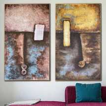 Abstract Set Of 2 Paintings On Canvas Original Oil Painting | ALLURING D... - £710.80 GBP