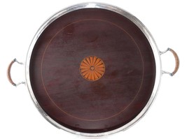 c1920 Gorham Sterling/Marquetry Art Deco Inlaid Tea tray - $985.05