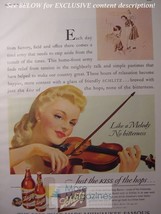 RARE 1943 Esquire Advertisement AD SCHLITZ Beer, Like a Melody, No Bitterness! - £3.45 GBP