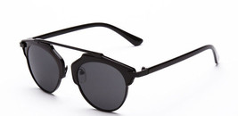 Top Sunglasses Round Black Women Ladies Frame UV400 Fashion Unisex Vintage Retro - £7.01 GBP