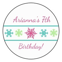 12 Personalized Winter Snowflake Birthday Party Stickers Favors Labels t... - £9.50 GBP