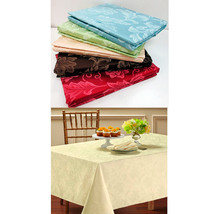 Luxury Damask Tablecloth Table Cover Oblong Rectangle 54&quot; X 72&quot; Polyeste... - £20.44 GBP