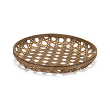 22&quot; Brown Round Bamboo Vanity Tray - $2,095.91 MXN