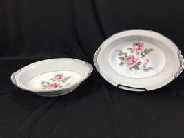 (1) Noritake China Arlington 5221 Japan 10&quot; Oval Vegetable Bowl Pink Roses - £19.57 GBP