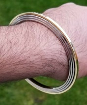 Stunning stainless steel brass edge gold affect sikh singh khalsa chakri... - $24.11
