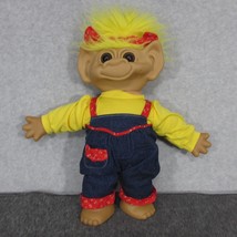 Uneeda Wishnik Troll 17 inch Plush Doll Yellow Hair Good Luck Girl Doll 1987 - $24.04