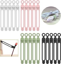 20Park Silicone Cable Ties Reusable Cable Management Organizer Multipurpose Elas - £15.97 GBP