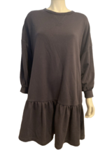 H&amp;M Black Round Neck Short Sleeve French Terry Dress Size L - $18.99