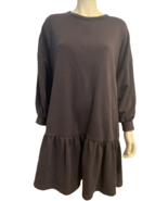 H&amp;M Black Round Neck Short Sleeve French Terry Dress Size L - $25.97 CAD